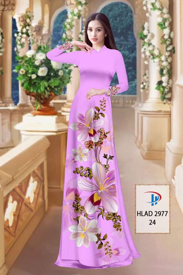 Vải Áo Dài Hoa In 3D AD HLAD2977 3